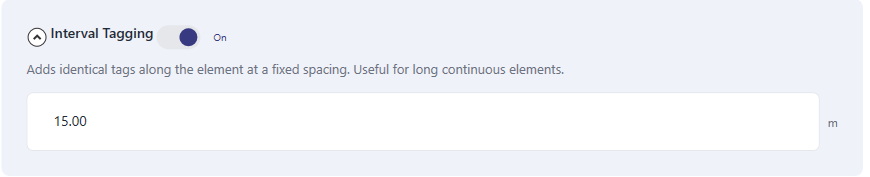 Interval Tagging settings with spacing field