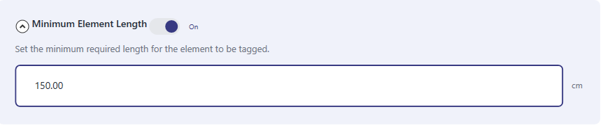 Minimum Element Length filter with value field